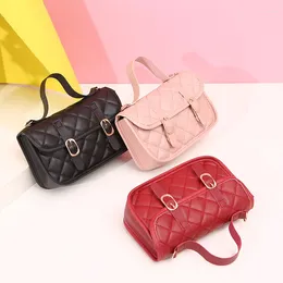 Shoulder Bags Lattice Women Bag Solid Colour PU Leather Crossbody Fashion Handbag And Purses Shopping Cell Phone