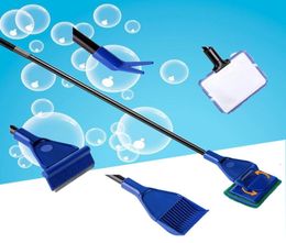 5 in 1 Aquarium Cleaning Tools Aquarium Tank Clean Set Fish Net Gravel Rake Algae Scraper Fork Sponge Brush Glass Cleaner C10077989954