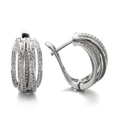 Brand Office Lady Jewellery Circle Dangle earrings Diamond White Gold Filled wedding Drop Earrings for women1723046