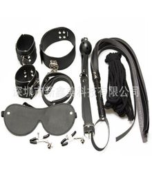 Sex Bondage Kit Set 7 Pcs Sexy Product Set Adult Games Toys Set Hand Cuffs Footcuff Whip Rope Blindfold Couples Erotic Toys2993191