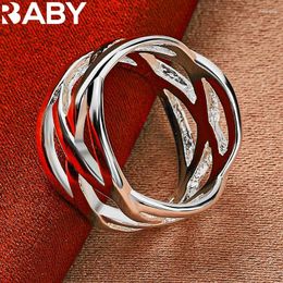 Cluster Rings URBABY 925 Sterling Silver Weaving Intertwine Ring For Woman Fashion Wedding Engagement Party Charms Jewelry Gifts