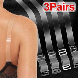 1/3Pairs Invisible Bra Straps Metal Buckle Invisible Detachable Adjustable Shoulder Straps Elastic Silicone Bra Belt Accessories