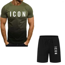 Men's Tracksuits Two-piece Sports Casual Handsome Suit Comfortable Short-sleeved Shorts Large Size