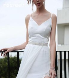 Mecresh Handmade White Pink Ribbon Bridal Women Accessories Rhinestone Satin Bride Belt Sash for Wedding Dress MYD023 Y2008076785706