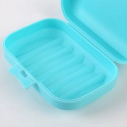 Dishes Portable Travel Soap Box Drain Box Waterproof Soap Case Sealed Soap Box Candy Color Soap Organizer for Bathroom Home Hotel