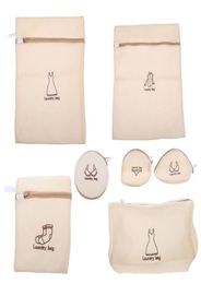 Laundry Bags 7Pcs Underwear Lingerie Wash Bag Bra Machine Washer Washing For Machines Clothes Organizer1215389