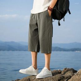 Men's Pants Summer Chinese Linen Cotton Casual Shorts Style Seven-minute