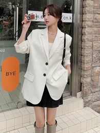 Women's Suits LANMREM Women Casual Blazer Notched Long Sleeves Single Breasted Solid Colour Blazers Fashion 2024 Female Clothing 2Z1153