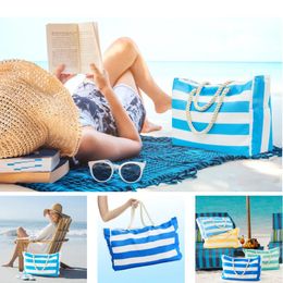 Large Beach Bags for Women Waterproof Beach Tote Bags with Zip and Rope Handle Summer Beach Bags Holiday Travel Bag S 240415