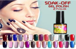 27 Colours 8ml Pure SemiPermanent Nail Gel Polish UV Led Lacquer Hybrid Long Lasting UV Gel Nail Polish3488633