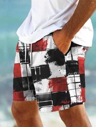 Men's Shorts 2024 Surf Volleyball Drawstring Boxers Summer Colour Block Breathable Swim Trunks Sexy Low-rise Casual Board