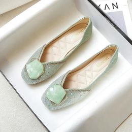 Casual Shoes 2024 Spring For Women Flat Fashion Comfortable Bling Leather Boat Girl Slip-on Loafers 33-43