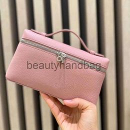 Loro Piano LP LorosPianasl Lp19 Cosmetic Bags Designer Evening Bag Genuine Leather Lunch Bag New Bag Litchi Pattern Cowhide Handbag Simple Shoulder Bag for Women