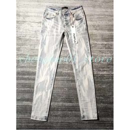 23Ss Men Miri Designer Top Quality Man Long Pants Trousers Streetwear Washed Old Purple Long Hole Regular Denim 312