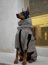 Dog Apparel Pet Stormcoat Plush Warm Hoodie Golden Hair Labrador Border Collie Medium And Large Reflective
