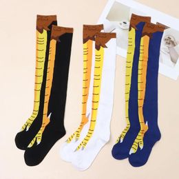 Women Socks 3D Chicken Print Funny Cartoon Thigh High Sock For Fashion Thin Toe Feet Breathable Cosplay Winter Autumn