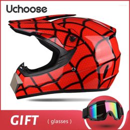 Motorcycle Helmets UCHOOSE Helmet Professional Motocross Off Road Helm Children Off-road Casque Capacete De Motocicleta Gift Goggles