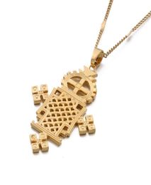 Pendant Necklaces African Ethiopian Trendy Gold Silver Colour Hollow Necklace Eritrea Habesha Jewellery For Women Men4749476