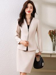 Work Dresses Formal Women Business Suits With Skirt And Jackets Coat OL Styles Professional Blazers Femininos Career Outfits Set