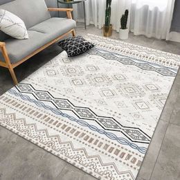 Crystal Velvet Large Carpet Moroccan Bohemian Line Living Room Retro Nordic Style Bedroom Home Decor 240424