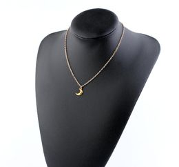 10 PCS 18k gold plated necklace simple fashion sexy small moon pendant necklace gift for women whole 604 K28356788