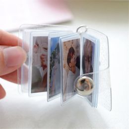 new 16 Pockets Photo Album for Mini Photo Sticker Jelly Colour Card Holder 2 Inch Photos Holder Portable Key Chain 2 inchcolor card holder for key chain