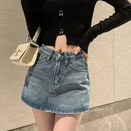 High-waisted vintage denim skirt Small slim girt 240424