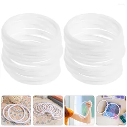 Decorative Figurines White Plastic Rings Macrame Floral Hoop Wreath Ring Dream Catcher Diy Wedding Decor Wall Hanging Crafts