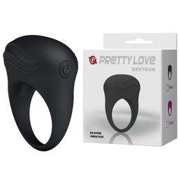PRETTY LOVE Silicone Penis Ring Clitoris Vibrator for Men Delay Penis Rings Cock Ring Sexy Toys for Male Sex Products Cockring S199482020