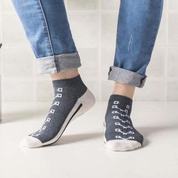 Men's Socks Funny Kawaii Casual Shoes Pattern Cotton Shallow Low-top Women Hosiery Short Boat