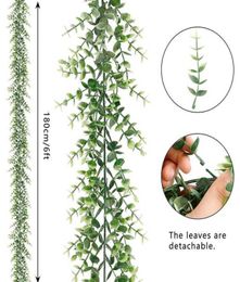 1 Packs Artificial Eucalyptus Garlands Fake Greenery Vines Faux Hanging Plants for Wedding Table Backdrop Arch Y09018832483