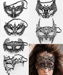 15 style ladies Venice diamond wrought iron mask with diamonds for Halloween Christmas wedding holiday party dance fashion mask3189887