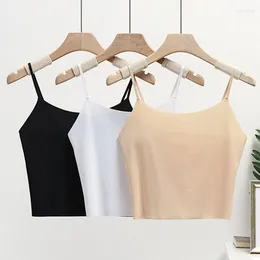 Women's Tanks Simple Solid For Tank Tops Women Basic Stretch Tube Summer Spaghetti Strap Crop Top Sleeveless All-match Sport