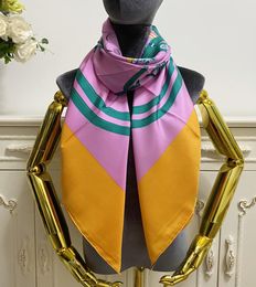 women039s square scarf scarves goodquality 100 twill silk material pink orange color print pattern size 130cm 130cm4451230