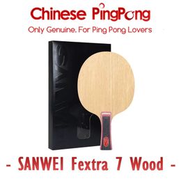 Original Sanwei F Table Tennis Blade 7-layer Wooden Racquet Ring Attack Rotation Speed Table Tennis Bat Paddle 240425