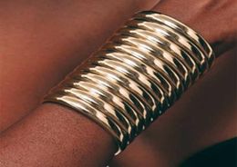 Manilai Big African Bracelets Women Punk Style Statement Stripe Bangles Bracelet Wide Indian Jewelry Bijoux 2020 Vintage Q071912418571928