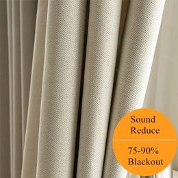 310cm Height 7590% Blackout Living Room Window Curtain Modern Soild Colour All Match Sound Reduce Beige for Bedroom 240429