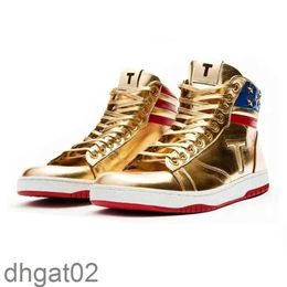 Com a caixa T Trump Basketball Casual Shoes The Never Surrender High-Tops Designer 1 TS Running Gold Gold Custom Men Outdoor Sneakers Comfort Sport Sport Trendy Lace-up Outdoor