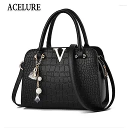 Bag ACELURE Solid Colour Alligator PU Leather Messenger Elegant Ladies Handbags Fashion High Quality Shoulder Bags For Women
