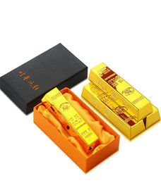 Gold Bullion USB Rechargeable Cigarette Lighters Touchsensitive Switch Electronic Lighter Windproof Flameless6666085