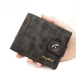 Wallets Leisure Men's Short Wallet Multi-position With Magnetic Buckle Men Coin Pocket Contracted Urban Recreational Two Fold