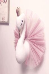 Baby Girl Room Decor Plush Animal Head Swan Wall Home Decoration Baby Stuffed Toys Girls Bedroom Accessories Kids Child Gift T20064971953