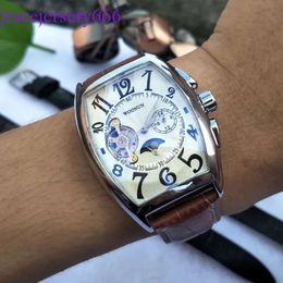 Socks Fashion Automatic Mechanical Tonneau Men Moon Phase Watches Waterproof Montre Homme