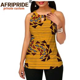 Spring summer African Wax Print Tank Top for Women AFRIPRIDE Tailor Made Sleeveless Oneck Casual A1922001 240430