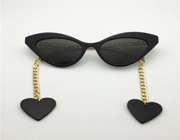 Fashion designer 0978 Sunglasses for women Charming Cat eye frame Heart pendant glasses top quality AntiUltraviolet protection co7573606