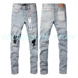 23Ss Men Miri Designer Top Quality Man Long Pants Trousers Streetwear Washed Old Purple Long Hole Regular Denim 171