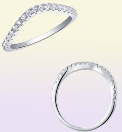 she 925 Sterling Silver Stackable Wedding Ring Engagement Band For Women Curve Wave Design AAAA Zircon Jewelry2946132