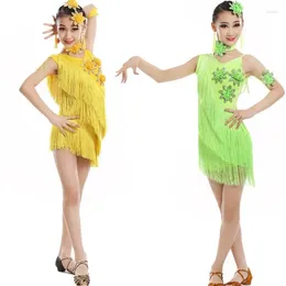 Stage Wear Modern Girl Latin Dance Dress For Girls Samba Ballroom Dancing Competition Dancewear Kids Kid Costumes