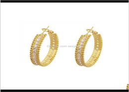 Chandelier Drop Delivery 2021 Beautiful Four Leaf Clover Dangle Long Earrings With Diamonds 18K Gold S925 Sier For Van WomenGir6787554