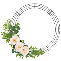 Decorative Figurines Wire Wreath Frames 16 Inch Metal Floral Rings For Front Door Decor DIY Projects Wall Hanging Diamond Decorations Living